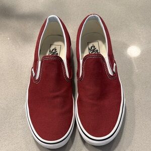Unisex Vans - Maroon Red Slip-On Sneakers